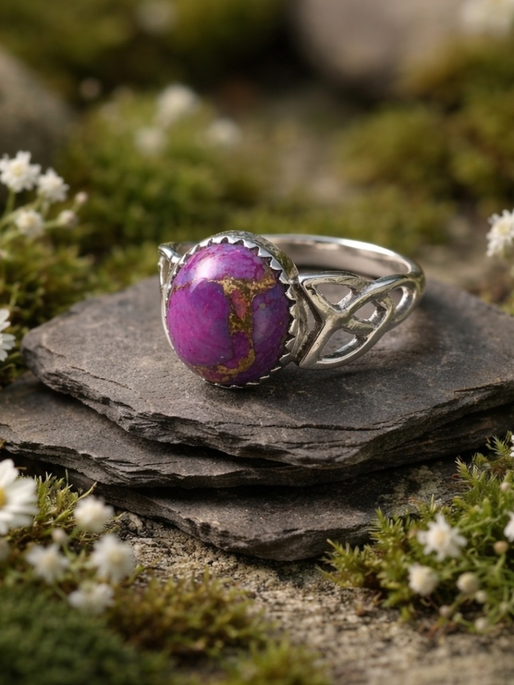 Purple Copper Turquoise Ring - Picture 7 of 13